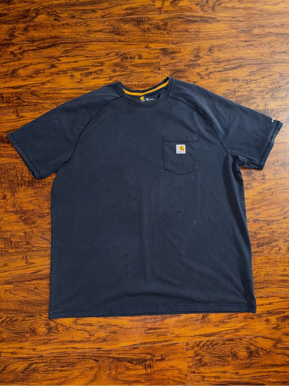 Carhartt FORCE Short-Sleeve Pocket Tee Navy Blue Relaxed Fit T-Shirt Work Shirt